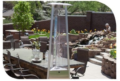 Glass tube pyramid outdoor heater